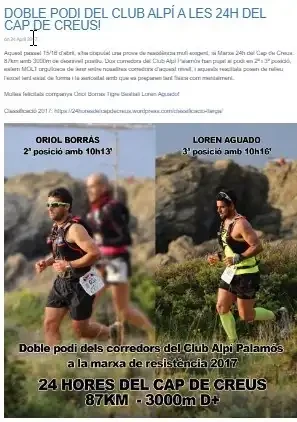 Loren Aguado i Oriol Borràs a les 24h del Cap de Creus 2017