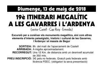 19è Itinerari megalític a les Gavarres i l'Ardenya 2018