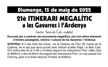 21è Itinerari megalític a les Gavarres i l'Ardenya 2022