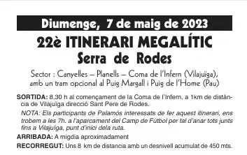 22è Itinerari megalític a la Serra de Rodes 2023